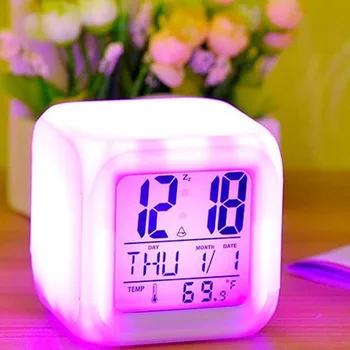 KARŠTO PARDAVIMO Skaitmeninis Led Laikrodis-Žadintuvas Multi-Funtional Namų Miegamajame Vaikai LED Keitimas Žėrintis Namų Nešiojami Laikrodžiai Nuotrauka 2