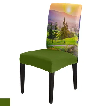 Kalnų Saulėlydžio Kaimo Kėdės Apima Valgomasis Vestuvėms Pokylių Ruožas Kėdė Padengti Virtuvės Spandex Kėdės Apima