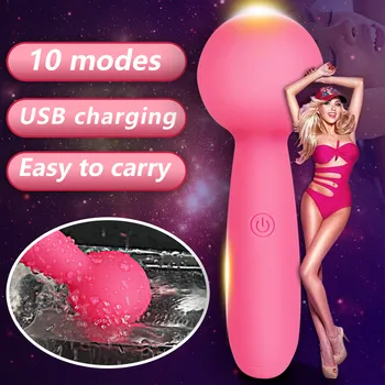 Galingas Mini Klitorio Vibratoriai USB Įkrauti Magic Wand Massager Vibrator Seksualinės Sveikatingumo Erotinis Sekso Žaislai Moterims Suaugusiųjų