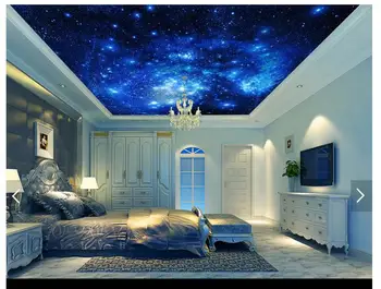 Custom foto tapetai, 3d lubų tapetai freskomis Svajinga gražus dangus žvaigždėtas visatos lubų fone sienos popieriaus namų dekoro