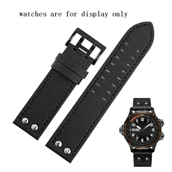 PEIYI 22mm Juodo Nailono Watchband Pin Sagtis Apyrankė H70575733 H68401735 vyro Žiūrėti Accessoreis