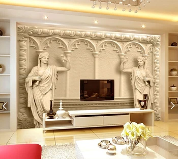 Custom Europos stiliaus tapetai. 3D retro sieninis už kambarį, miegamąjį, TV foną, reljefiniai tapetai Nuotrauka 2
