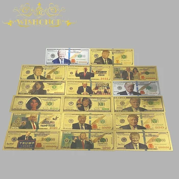 17 Dizaino 2020 - 2024 Amerikos Koziris Banknotų Donald John Trump Banknotų į 24K Auksu Surinkimo