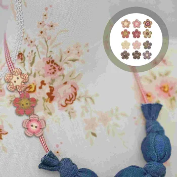 Mygtukai Mygtukas Gėlių Mediniai Sewingdecorative Drabužių Spalvos Skylę Senovinių Amatų 