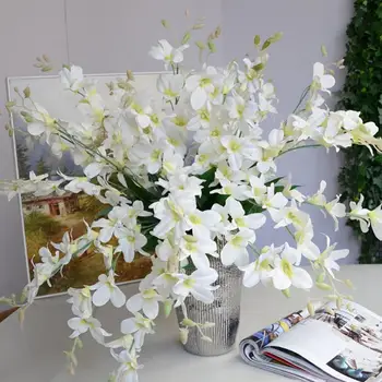 Dirbtinis Netikrą Orchidėja, Gėlių, Augalų Nekilnojamojo Touch Netikrą Gėlę Home Office Vestuves Apdailos Ornamentas, Nuotakos Puokštė Nuotrauka 2