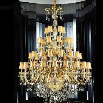 48 ginklų Grand pakabukas liustra kristalų Šviestuvas kambarį šviesos blizgesio de cristal hotel Villa aukso šviestuvai led šviestuvas