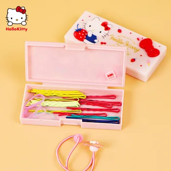 Kawaii Sanrios Priedai, Hello Kitty, My Melody Animacinių Filmų Kosmetikos Laikymo Dėžutė Mini Nešiojamieji Desktop Storage Box Medvilnės Tamponu Dėžutę