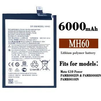 MH60 100% Originalus, Aukštos Kokybės Pakaitinis Akumuliatorius Motorola G10 galios Mobilusis Telefonas Naujas 6000mAh Didelės Talpos Baterijas