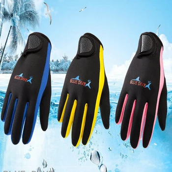 2020 m. Žiemos 1,5 mm Neopreno Ponios Vyrų Plaukimo ir Nardymo Pirštinės su Velcro Anti-slip Šalta-įrodymas, Šiltas Plaukimo Pirštinės