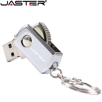 JASTER Metalo USB 2.0 Flash Drive 32GB Sukimosi Pen Drive 8GB Realias galimybes Pendrive 16GB 64GB USB Atmintuką su Key Chain