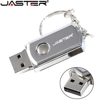 JASTER Metalo USB 2.0 Flash Drive 32GB Sukimosi Pen Drive 8GB Realias galimybes Pendrive 16GB 64GB USB Atmintuką su Key Chain Nuotrauka 2