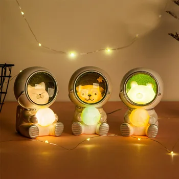 Led Nakties Šviesos Mielas Dovana Lrv Kūrybos Astronautas Dervos Gyvūnų Naktį Lempa, Vaikų Kambario, Miegamojo Apdailos Star Light