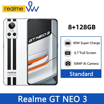 Pasaulinė Versija realme GT NEO 3 5G Išmanųjį telefoną Dimensity 8100 Octa Core 6.7