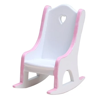 N80C Lėlių namelio Modelio Kėdė 1 12 Skalę Lėlių Supamoji Kėdė, Lėlių Miegamasis Dekoro Priedai Vaikas Kalėdų Dovana