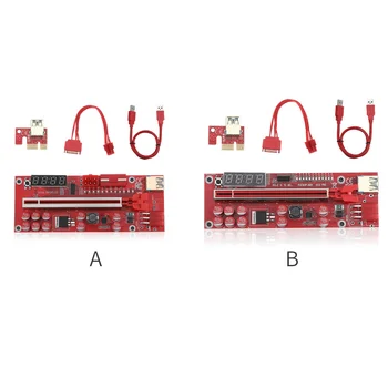 PCI-E 1X iki 16X Adapteris Valdybos 10 Kondensatorius LED Indikatorius USB 3 0 Kabelis Extender Kortelės Kasybos Įranga KOMPIUTERIO Prekes