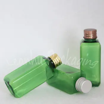 50ML Žalias Kvadratas Plastikinio Butelio Aliuminio Dangtelis , 50CC Losjonas / Tonerio Pakuočių Bottel , Tuščias Kosmetikos Dėžutę ( 50 VNT/Lot ) Nuotrauka 2