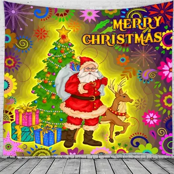 Gobelenas Kalėdų Sienos Kabo Kalėdų Naktį Namo Deco Kalėdų Pilies Spausdinti Gobelenai Didelio Dydžio Lašas Laivybos Gobelenai