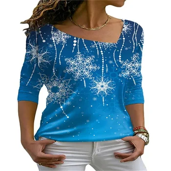 Moterų Sublimacijos 3D Spausdinimo Modelis ilgomis Rankovėmis Pavasarį, Rudenį, Žemiausią T-shirt Mados Asmenybės Slim Drabužių Viršų