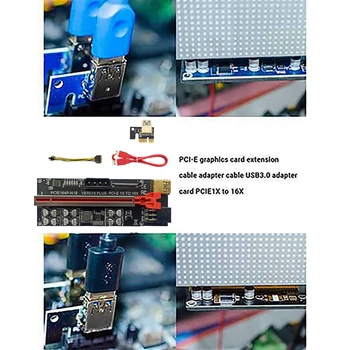 VER018 PLUS PCI-E Riser Card PCI-E 1X Iki 16X USB3.0 60Cm Grafika Riser Card Su 12 Kietieji Kondensatoriai, Kasybos Nuotrauka 2