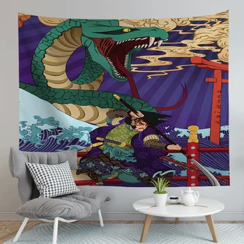 Gobelenas Japonų Stiliaus Kambarį Tyrimą, Sienos Dekoratyvinis Kabinti Saulėtekio Vandenyno Fone Audinio Paplūdimio Kilimėlis Iškylą Sofos Pagalvėlių