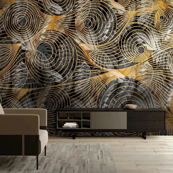 Užsakymą Bet kokio Dydžio Freska Tapetai Šiuolaikinės Tropinių Augalų Šviesos Prabanga 3D Abstrakčios Linijos Fono Sienos, Namų Dekoro Papel De Parede Nuotrauka 2