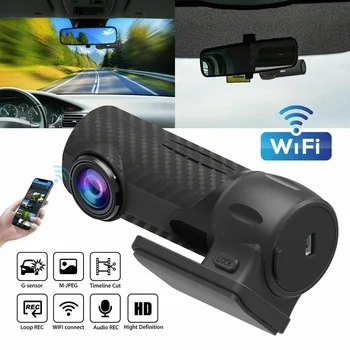 ABS Plastiko 1080P HD DVR Brūkšnys Paslėptas Automobilio Kamera su WiFi 170 Laipsnių Plataus Kampo Loop Įrašymo Automatinis Įkrovos Naktinio Matymo