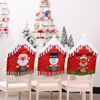 Kalėdų Senelio Skrybėlė Kėdė Padengti Kalėdų Dekoracijas Namų Stalo Kėdės Apima Šalies Kalėdų 2021Ornaments Kalėdų Dovana