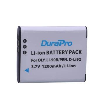 DuraPro 2vnt 1200mAh Li-50B D-LI92 Li 50B D-LI92 Li-ion fotoaparato Baterija+Automobilinis Įkroviklis+EU plug 