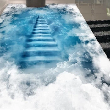 wellyu Užsakymą 3D grindų lipdukų svetainė, miegamasis lipnios grindų pasta debesų laiptais 3D grindų dažymas gali būti išplėsta, Nuotrauka 2