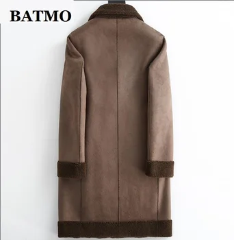 BATMO 2020 naują atvykimo žiemos Originali, avikailio&Cashmere tranšėjos paltai vyrams,vyriški kailiniai puspalčiai XK616 Nuotrauka 2