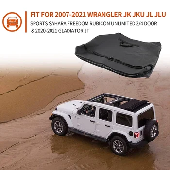 Laisvės Viršų Plokštės Saugojimo Krepšys Jeep Wrangler JK JKU JL JLU 2 Durų, 4 Durų Hard Top Modelių JT 2007-2021 (Juoda) Nuotrauka 2