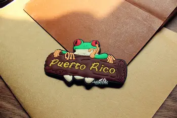 Puerto Rikas Turizmas Turistinių Kelionių Dovanų ir Suvenyrų 3D Gumos Šaldytuvas, Šaldytuvo Magnetas Lipdukas Mielas Varlė Namų Virtuvės Dekoras