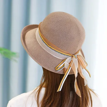 Uniseatable vasaros išardomi kibiro kepurę moterų kietojo hip-hop plataus kraštų paplūdimio UV apsauga kupolas apsaugos nuo saulės, skrybėlę žvejys