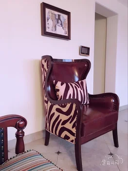 Louis Mados Sofa-Lova, Kėdė Europos Amerikietiško Stiliaus Odinė Kėdė Vienos Asmenybės Tigras Zebra Villa Aukštas Atgal Audinys