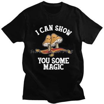 Psychedelic Shrooms Marškinėlius Vyrams trumpomis Rankovėmis, Juokingi Marškinėliai Mados Haliucinogeninių Psilocibino Magic Mushroom T-shirt Medvilnė Tee