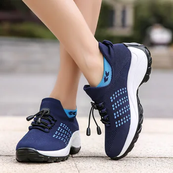 Moterų vaikščioti Pėsčiomis Mados Sportiniai Bateliai Patogus, Kvėpuojantis Slaugos Batai Atsitiktinis Platforma Mokasīni, neslidus Butas Batai XL