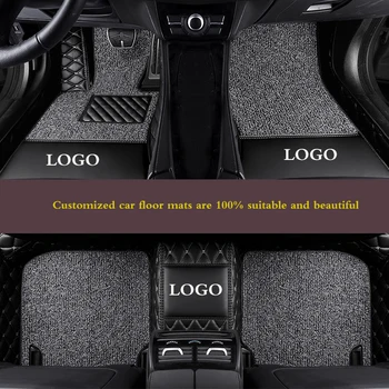 custom šilko ratas sluoksnis logotipas automobilio grindų kilimėliai Ford F150 4 durų 1990- 2016 2017 2018 automobilio viduje dalių, optikos kilimas Nuotrauka 2