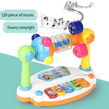 5 Raktai Elektroninių Vaikai Fortepijonui su Šviesos, Garso Muzikos Anksti Švietimo Žaislai Nešiojamų Besisukantis Muzikos Instrumentas Atostogų