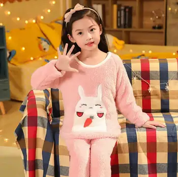 Naujas 2021 Animacinių Filmų Vaikas Pižamos Rudenį, Žiemą Šilta Flanelė Boy Pižama Nustatyti Mergina Pižamos Kalėdų Vaikams Drabužių Nustatyti Mergina Sleepwear