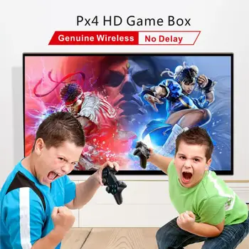 PX4 4K HD TV Žaidimų Konsolės Bevielio ryšio Valdiklis, Pastatytas 5000+ Žaidimai 2.4 G Bevielis Dual Controller Retro Konsolės Parama PS1 Nuotrauka 2