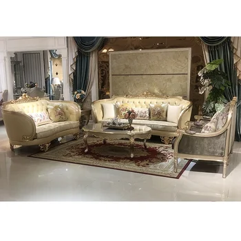 Europos stiliaus odos sofos, kartu kambarį full-size medžio masyvo išdrožtos galvos odos didelės šeimos prancūzijos odos sofos