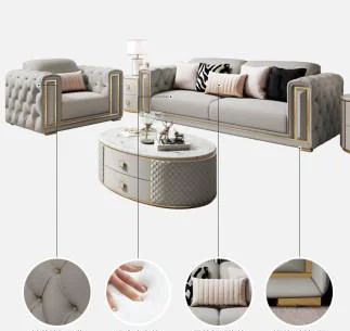 Aukštos Kokybės Postmodernaus Sofa-Amerikietiško stiliaus prabangūs Sofa modernus odinis mažų šeimos gyvenamasis kambarys kartu, baldai