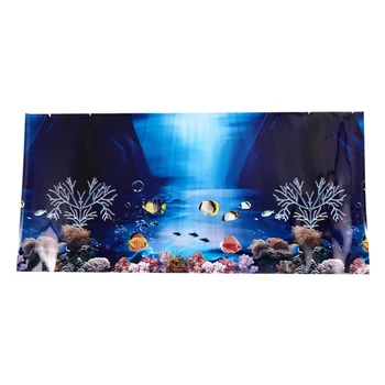 3X Mėlyna Šviežių Jūros Fone Aquarium Ocean Kraštovaizdžio Plakatas Žuvų Bakas Fone Nuotrauka 2