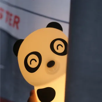 Panda LED Naktį lengvo Prisilietimo Jutiklis 2 Spalvų šviesos srautą galima reguliuoti USB Įkrovimo Animacinių filmų Silikono Naktiniai staleliai, Lempa, Vaikams, Vaikų, Kūdikių Dovanų Nuotrauka 2