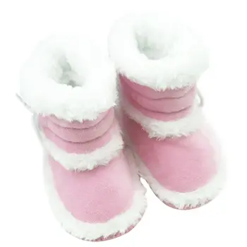 Žiemos Kūdikių Mergaičių Sniego Batai Kūdikiams Kietas Nėriniai-Up Batai Prewalker Anti-slip Batų 0-18 Mėnesių Naujų BS08