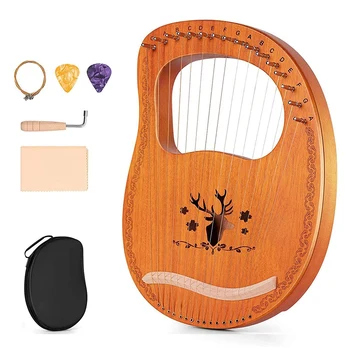 Lyra Arfa, 16 String Raudonmedžio Faneros Kūno Styginiai instrumentai su Derinimo Raktas ir Saugojimo Krepšys&Tuning Įrankis