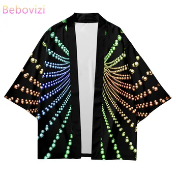 Kimono Streetwear Vyrų, Moterų Megztinis Cosplay Haori Yukata Harajuku Viršūnes Drabužius, Drabužius, Plius Dydis Mados 3D Beach Japonų Stiliaus Nuotrauka 2