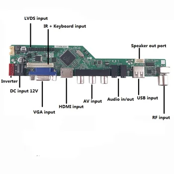 LCD LED GARSO TV HDMI-USB VGA, AV 1CCFL lempos Valdiklio tvarkyklę Valdybos TX39D30VC1GAA 1280*800 rodyti kortelę Nuotrauka 2