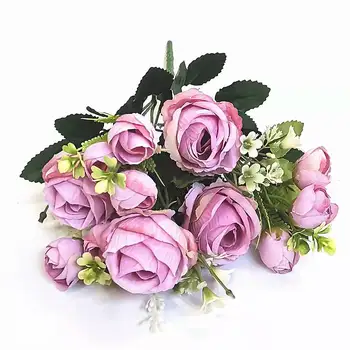 Šilko Rožių Puokštė Vestuvių Namų Puošybai Modeliavimas Europos Rose Amatų Kortelės Dovana 