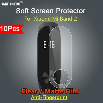 10vnt Už Xiaomi Mi Band 2 Band2 MiBand2 HD Aiškiai Blizgus / Anti-pirštų Atspaudų Matte Screen Protector, Filmas -Ne Grūdintas Stiklas